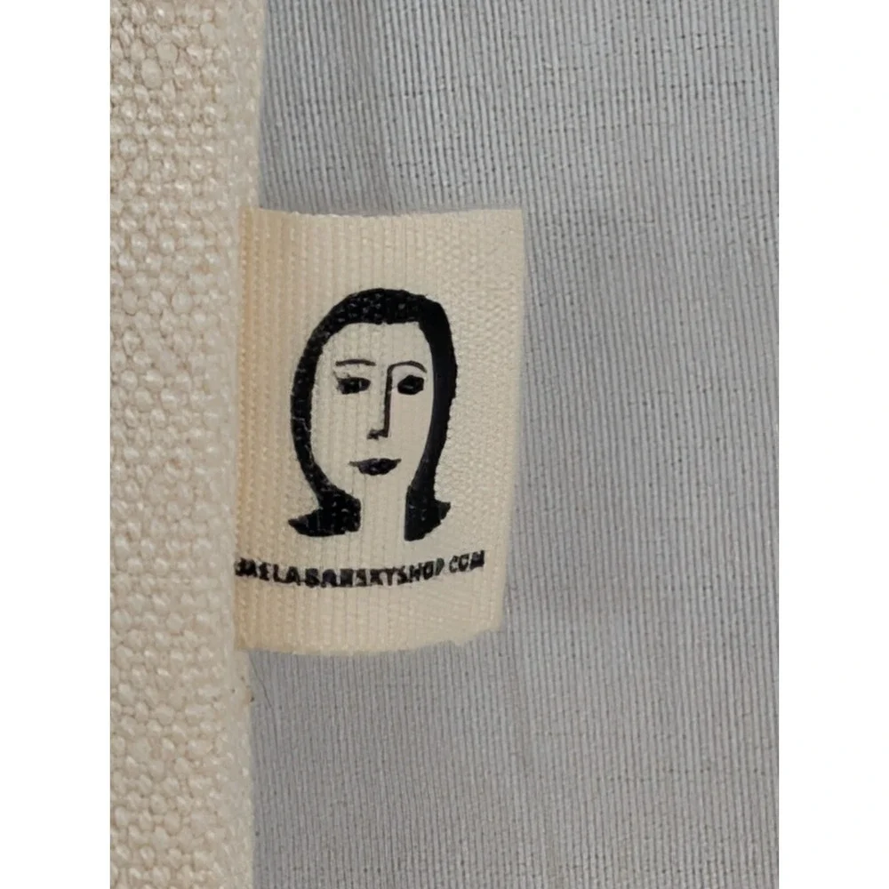 Pamela Barsky Beige Black Canvas Pouch Zipper